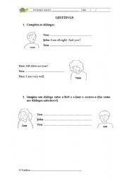 English Worksheet: Greetings