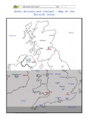 English Worksheet: UK MAP