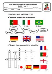 English Worksheet: Countries and nationalities 