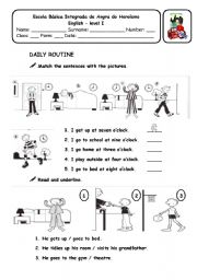 English Worksheet: Daily Routine