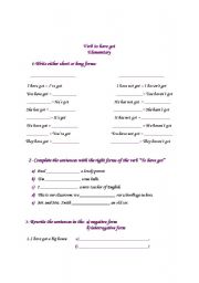 English Worksheet: verb have got