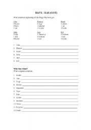 English Worksheet: HAVE GOT