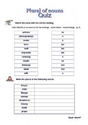 English Worksheet: PLURAL