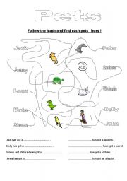 English Worksheet: Pets