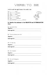 English Worksheet: To Be