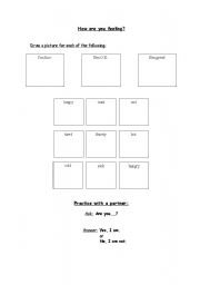 English Worksheet: How are you feeling?