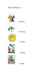 English Worksheet: The weather True or False