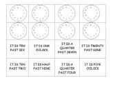 English Worksheet: TELL TIME / BINGO / MEMORY GAME