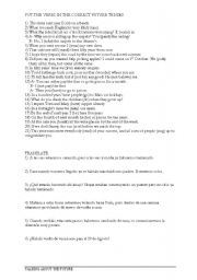 English Worksheet: Talking about the future