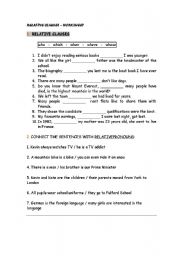 English Worksheet: RELATIVE_CLAUSES_WORKSHEET