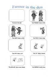 English Worksheet: a song: farmer in the den