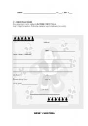 English Worksheet: Writing a letter to Father Christmas