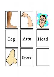 English Worksheet: Body parts matching 2