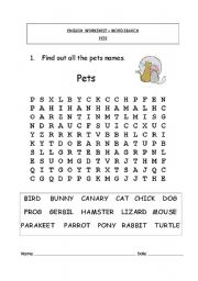 English Worksheet: Pets