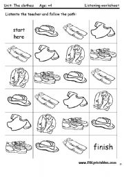 The clothes listening worksheet