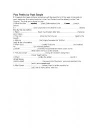 English Worksheet: Past Perfect or Past Simple