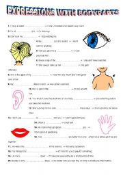 English Worksheet: Idioms with parts of the body