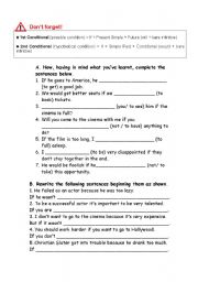 English Worksheet: if clauses