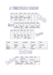 English Worksheet: a timetable chaos