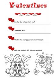 English Worksheet: Valentines Day