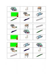 English Worksheet: school bingo