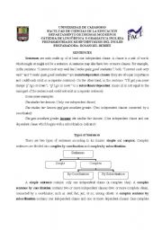 English Worksheet: Types of Sentences