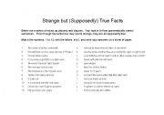 English Worksheet: Strange But True Facts