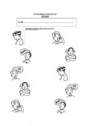 English Worksheet: Feelings