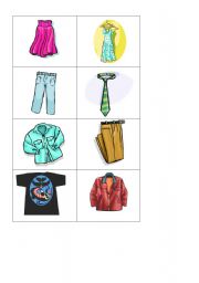English Worksheet: Memory cards with clothes