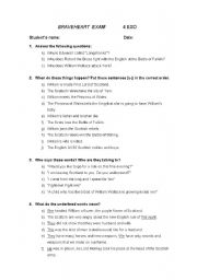 English Worksheet: Braveheart reading exam