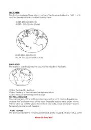 English Worksheet: The Earth