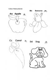 English Worksheet: alphabet colouring