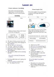 present continuous simple the differences