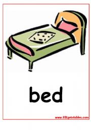 English Worksheet: The furniture: flash-cards