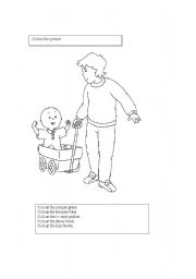 English Worksheet: Colour the clothes