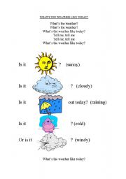 English Worksheet: WEATHER SONG