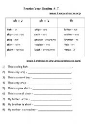 English Worksheet: READING= THE SOUNDS    