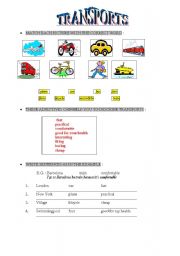 English Worksheet: TRANSPORTS WORKSHEETS