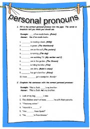 English Worksheet: Pronouns