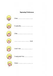 English Worksheet: Expressing Preferences