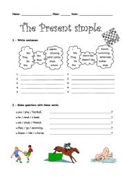 English Worksheet: The present simple tense