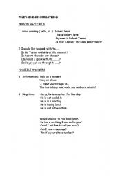 English Worksheet: telephone conversations