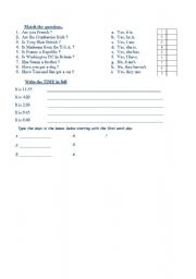English Worksheet: test beginner