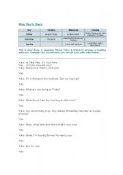 English Worksheet: Present Continuous Diary
