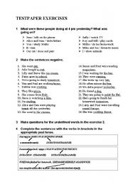 English Worksheet: Past simple&continuos