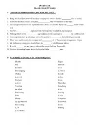 English Worksheet: Make/Do