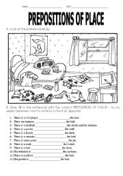 English Worksheet: Preposition of place