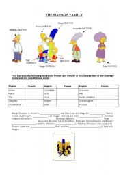 English Worksheet: The Simpsons family