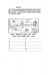 English Worksheet:  AT SCHOOL