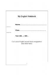 English Worksheet: My english notebook